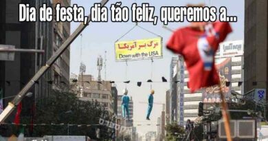 Iranianos se divertem enforcando Trump e Bibi